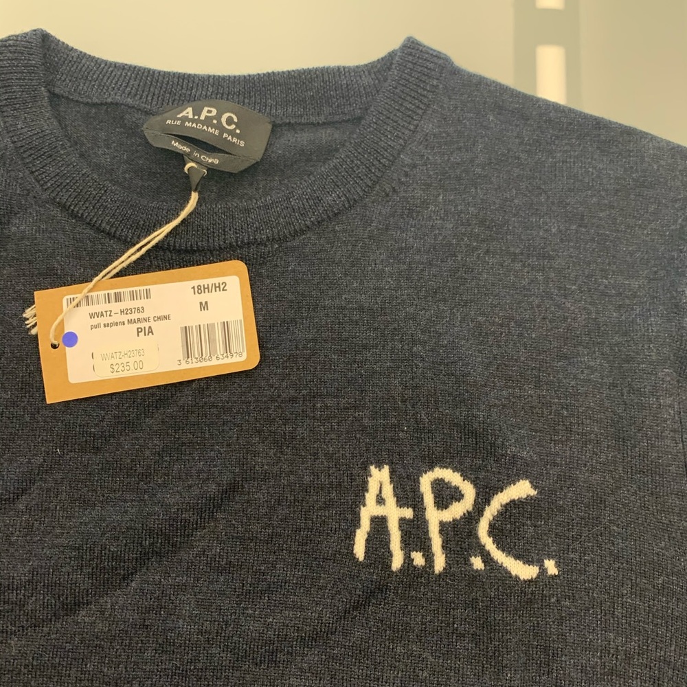 A.P.C. Men’s logo designer sweater